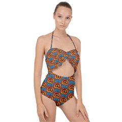 Pumpkin In Pumpkin Scallop Top Cut Out Swimsuit