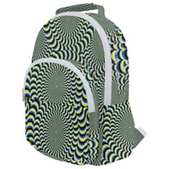 Illusion Waves Pattern Rounded Multi Pocket Backpack by Sparkle