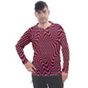 Illusion Waves Pattern Men s Pique Long Sleeve Tee View1