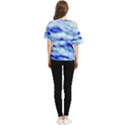 Blue Waves Abstract Series No10 One Shoulder Cut Out Tee View2