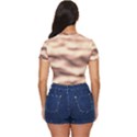 Pink  Waves Abstract Series No6 Side Button Cropped Tee View4