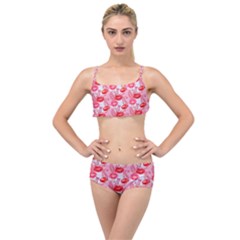 Rose Lips Layered Top Bikini Set