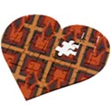 Abstract pattern geometric backgrounds   Wooden Puzzle Heart View2
