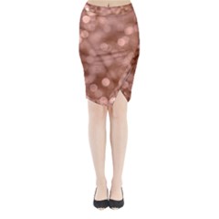 Light Reflections Abstract No6 Rose Midi Wrap Pencil Skirt