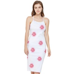 Lips Bubblegum Pattern Bodycon Cross Back Summer Dress