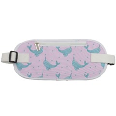 Narwales Stars  Pattern Pink Rounded Waist Pouch