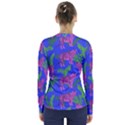 Pink Tigers On A Blue Background V-Neck Long Sleeve Top View2
