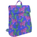 Pink Tigers On A Blue Background Flap Top Backpack View2