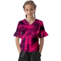 Purple Abstract Stars Kids  V-Neck Horn Sleeve Blouse View1
