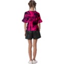 Purple Abstract Stars Kids  V-Neck Horn Sleeve Blouse View2