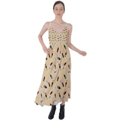 Festive Champagne Tie Back Maxi Dress