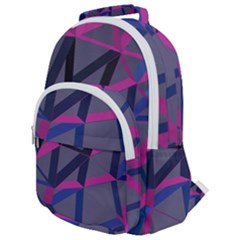 3d Lovely Geo Lines Rounded Multi Pocket Backpack by Uniqued
