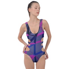 3d Lovely Geo Lines Side Cut Out Swimsuit