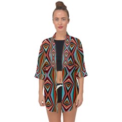 Digital Illusion Open Front Chiffon Kimono