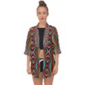 Digital Illusion Open Front Chiffon Kimono View1