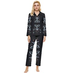 Digital Illusion Womens  Long Sleeve Velvet Pocket Pajamas Set