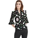 Digital Illusion Loose Horn Sleeve Chiffon Blouse View1