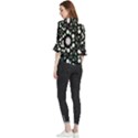 Digital Illusion Loose Horn Sleeve Chiffon Blouse View2