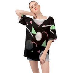 Digital Illusion Oversized Chiffon Top