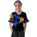Digital Illusion Kids  V-Neck Horn Sleeve Blouse View1