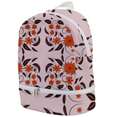 Floral Folk Damask Pattern  Zip Bottom Backpack by Eskimos