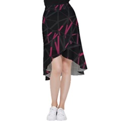 3d Lovely Geo Lines Viii Frill Hi Low Chiffon Skirt