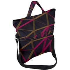 3d Lovely Geo Lines Xi Fold Over Handle Tote Bag by Uniqued