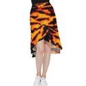 Orange Waves Abstract Series No2 Frill Hi Low Chiffon Skirt View1
