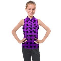 Weaved Bubbles At Strings, Purple, Violet Color Kids  Sleeveless Polo Tee