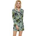 Floral pattern paisley style Paisley print.  Long Sleeve Satin Robe View1