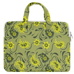 Floral Pattern Paisley Style Paisley Print   Macbook Pro Double Pocket Laptop Bag (large) by Eskimos