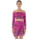 Pink  Waves Flow Series 1 Off Shoulder Top with Skirt Set View1