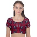 Abstract pattern geometric backgrounds   Velvet Short Sleeve Crop Top  View1