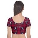 Abstract pattern geometric backgrounds   Velvet Short Sleeve Crop Top  View2