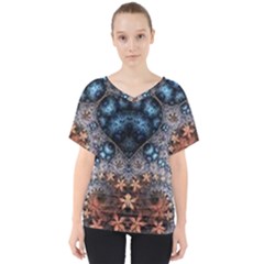 Fractal V-neck Dolman Drape Top