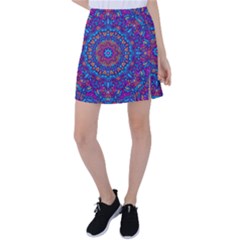 Vibrant Violet Mandala Tennis Skirt