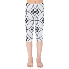 Black And White Pattern Kids  Capri Leggings 