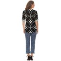 Black and white pattern Zip Up Long Sleeve Blouse View4
