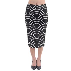 Black And White Pattern Midi Pencil Skirt