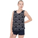 Black and white pattern Bubble Hem Chiffon Tank Top View1