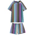 Simple line pattern Kids  Swim Tee and Shorts Set View1
