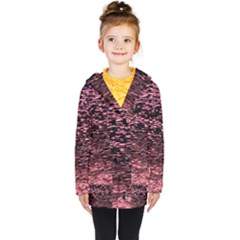 Pink  Waves Flow Series 11 Kids  Double Breasted Button Coat