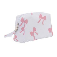 Pink Ribbons Pattern Wristlet Pouch Bag (medium) by Littlebird