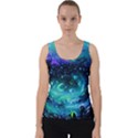Blue galaxy Velvet Tank Top View1