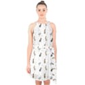 Cute Rabbit Halter Collar Waist Tie Chiffon Dress View1