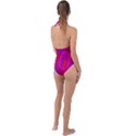 Abstract pattern geometric backgrounds   Plunge Cut Halter Swimsuit View2