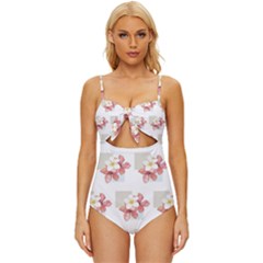 Floral Knot Front One-piece Swimsuit by Sparkle