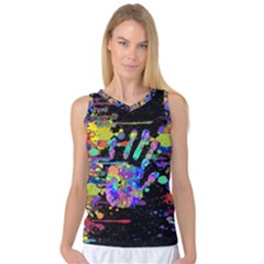 Crazy Multicolored Each Other Running Splashes Hand 1 Women s Basketball Tank Top
