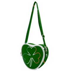 Shamrock Irish Clover St Patrick Heart Shoulder Bag by yoursparklingshop