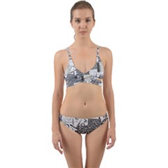 Abstract Pattern Wrap Around Bikini Set